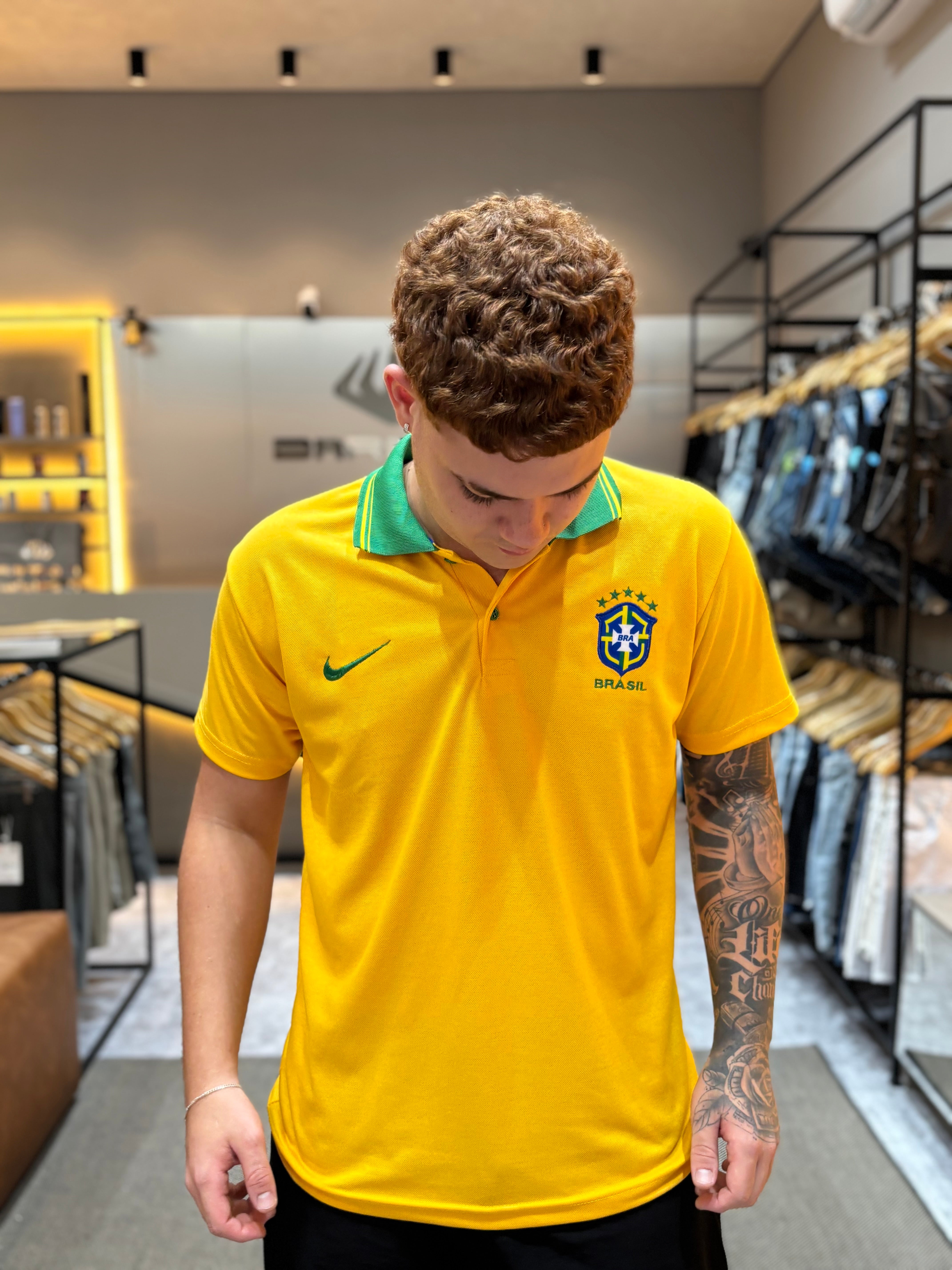 Camisa gola polo Brasil | casual/viagem